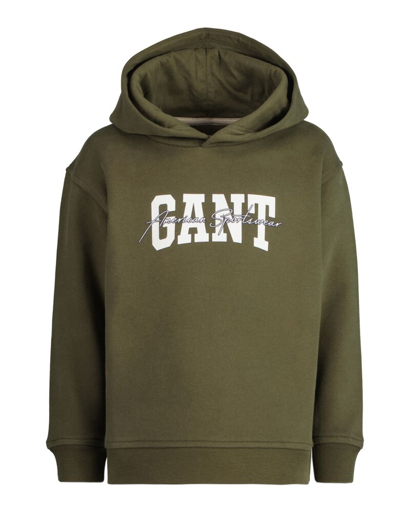 GANT ARCH SCRIPT HOODIE JUNIPER GREEN / 92