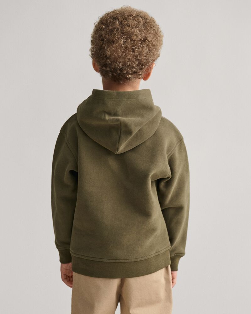 GANT ARCH SCRIPT HOODIE JUNIPER GREEN / 92