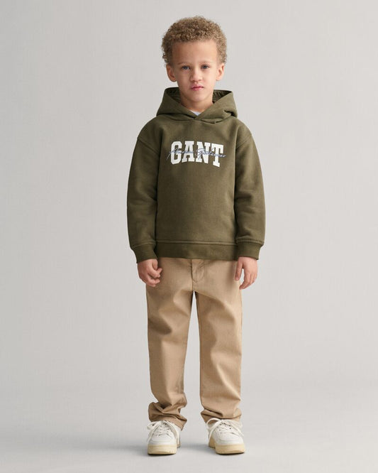 GANT ARCH SCRIPT HOODIE JUNIPER GREEN / 92
