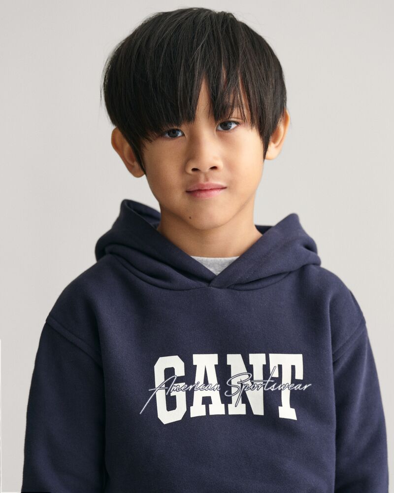 GANT ARCH SCRIPT HOODIE EVENING BLUE / 92