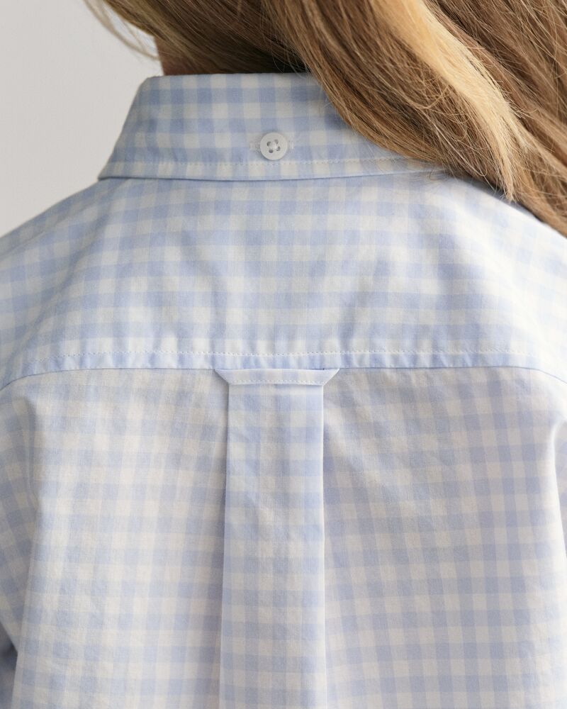 Kids Shield Gingham Poplin Shirt Light Blue / 92