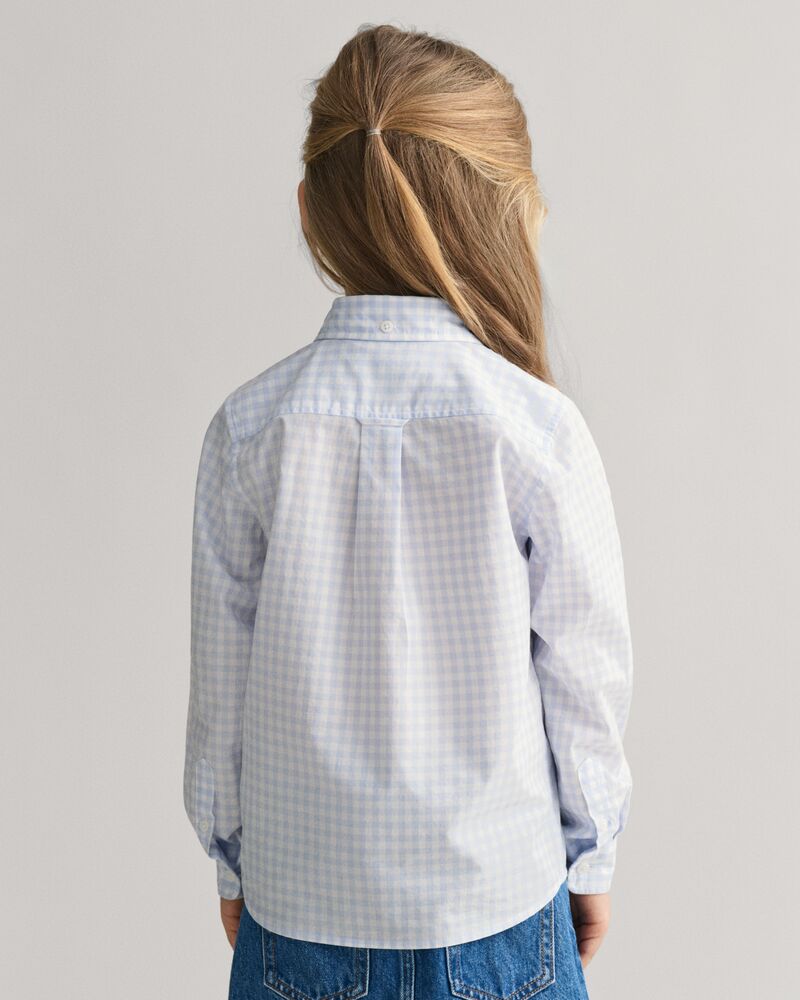 Kids Shield Gingham Poplin Shirt Light Blue / 92