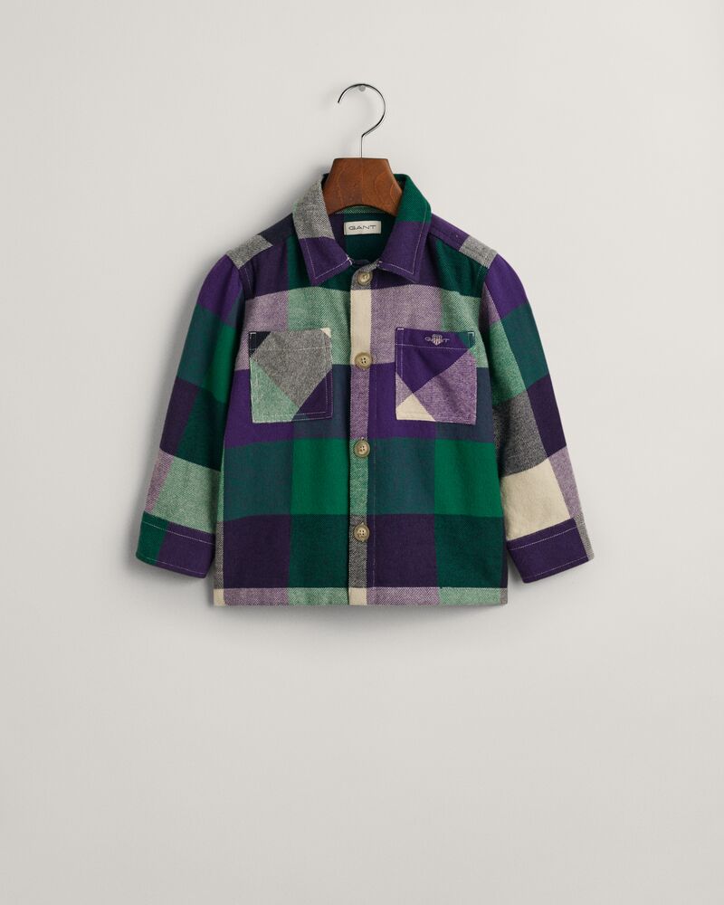 Kids Shield Checked Overshirt Pansy Purple / 92