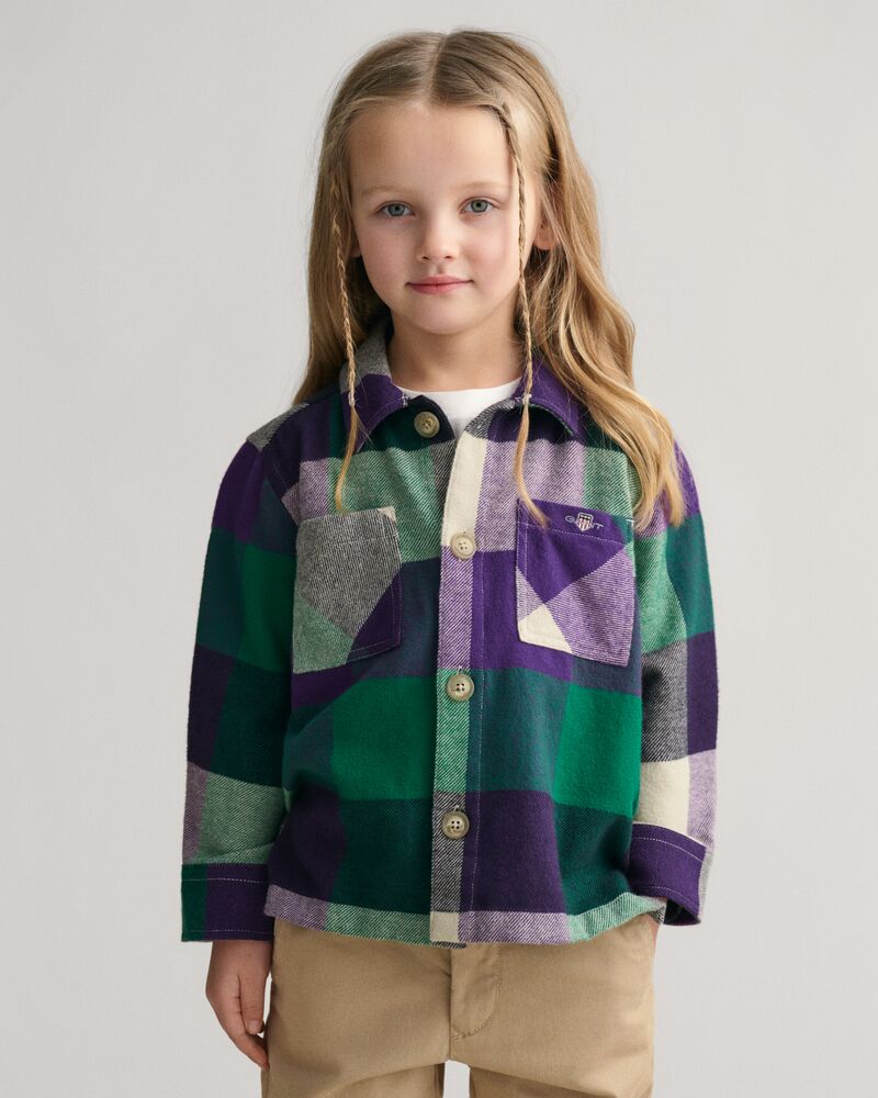 Kids Shield Checked Overshirt Pansy Purple / 92