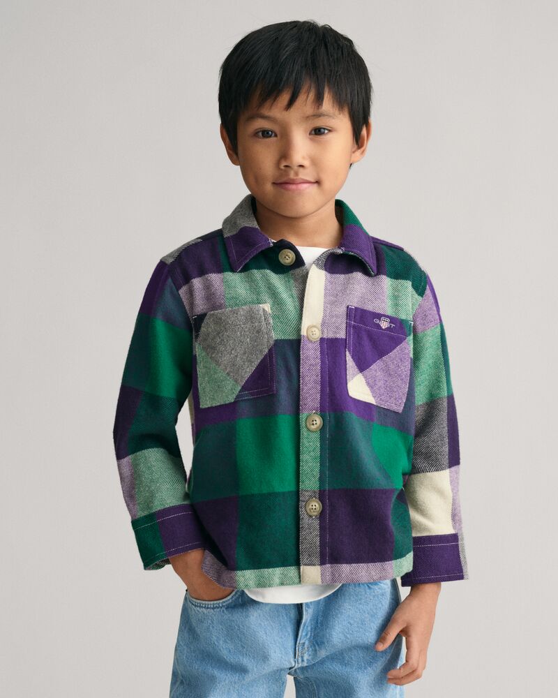 Kids Shield Checked Overshirt Pansy Purple / 92