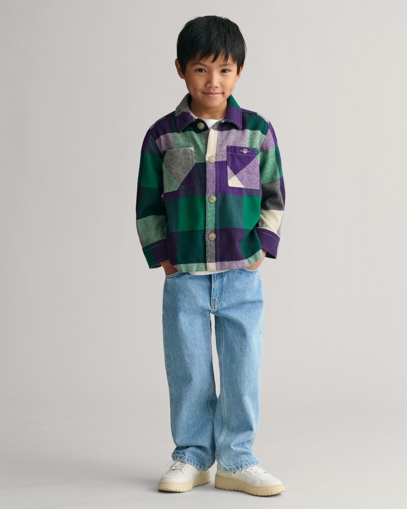 Kids Shield Checked Overshirt Pansy Purple / 92