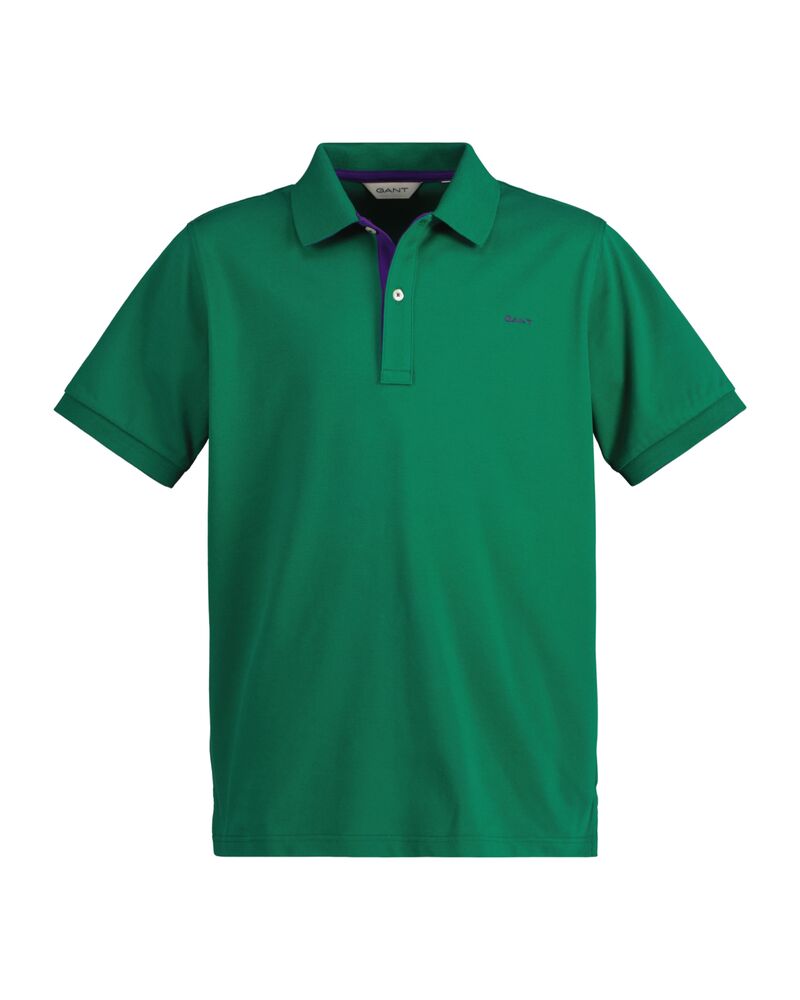 Teens Contrast Piqué Polo Shirt Wild Green / 134/140