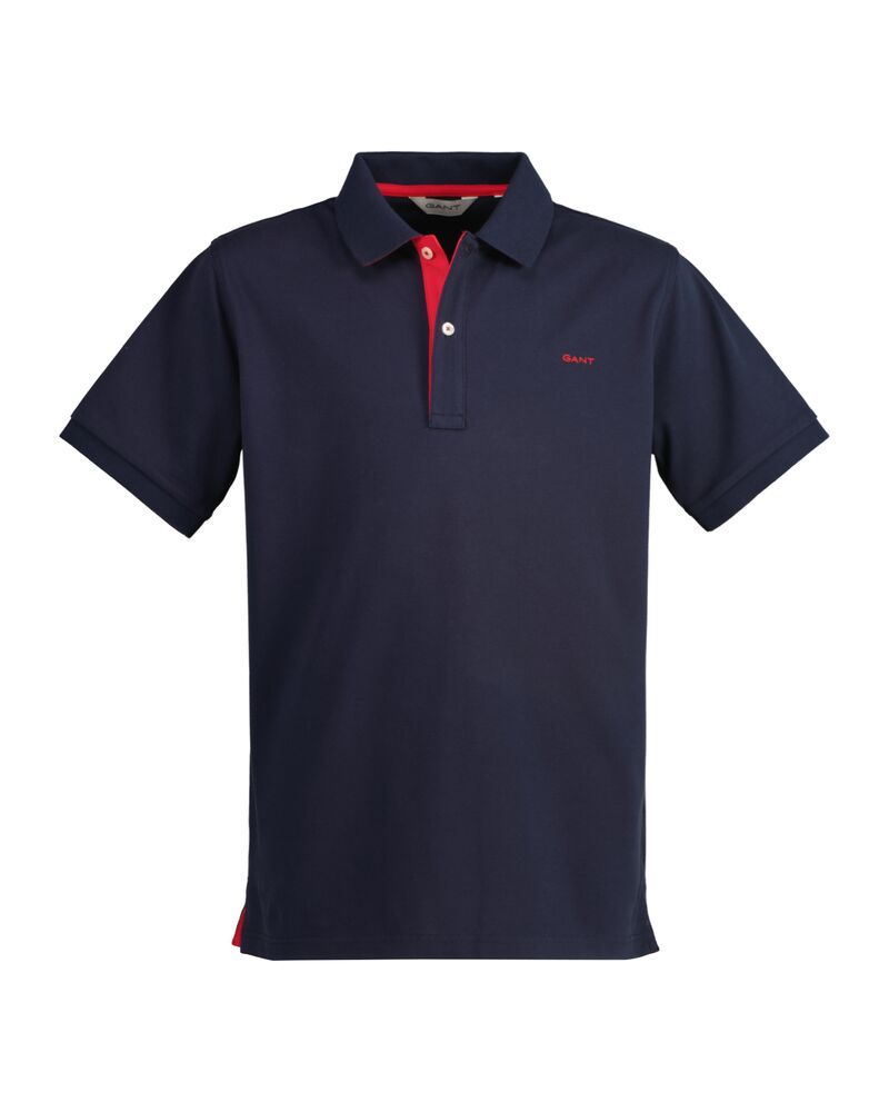 Teens Contrast Piqué Polo Shirt Evening Blue / 134/140