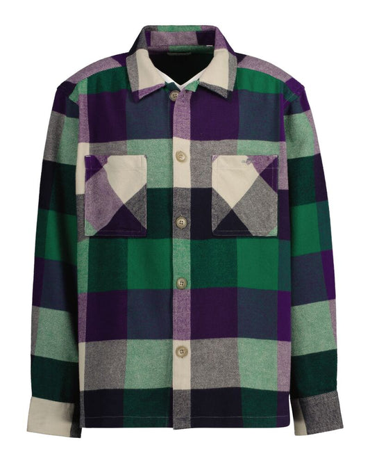 Teens Shield Checked Overshirt Pansy Purple / 134/140