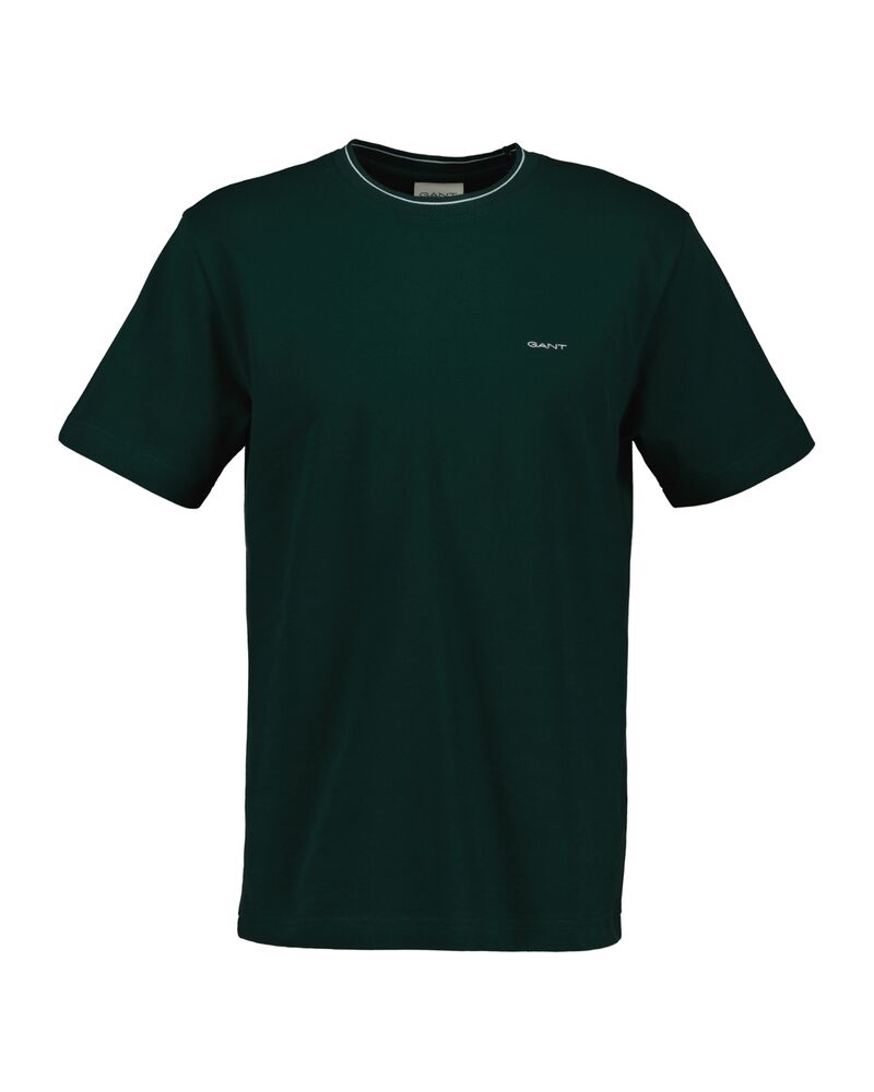 Textured Rib Short Sleeve Tshirt Tartan Green / M