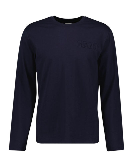 Embossed Long Sleeve Tshirt Evening Blue / M