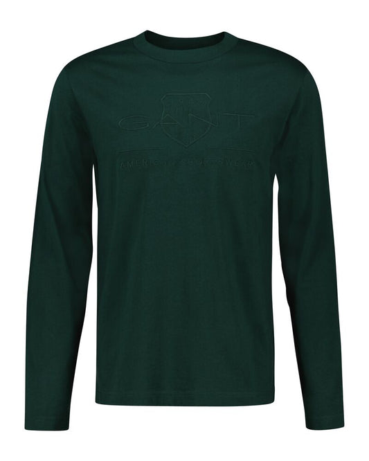 Regular Fit Tonal Shield Long Sleeve T-Shirt Tartan Green / S