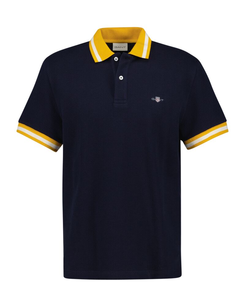 Popcorn Textured Piqué Polo Shirt Evening Blue / S