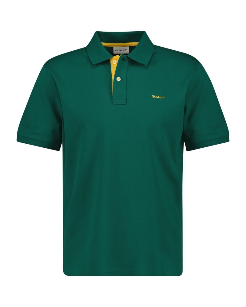 Contrast Piqué Polo Shirt Deep Forest Green / S