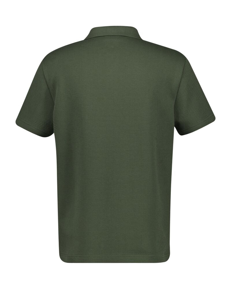 Waffle Textured Polo Shirt Dark Earthy Green / S