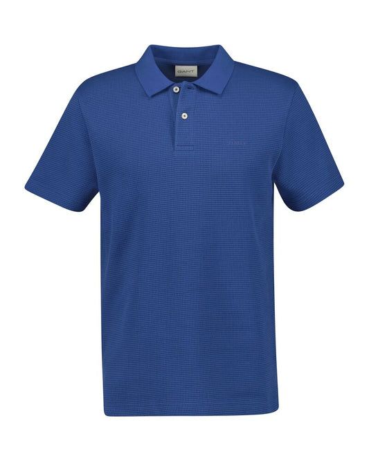 Waffle Textured Polo Vintage Blue / S