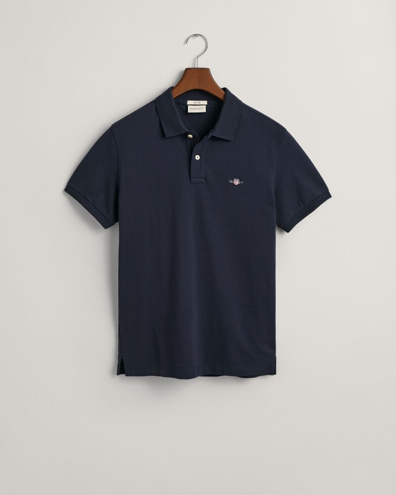 Slim Fit Shield Piqué Polo Shirt Evening Blue / S