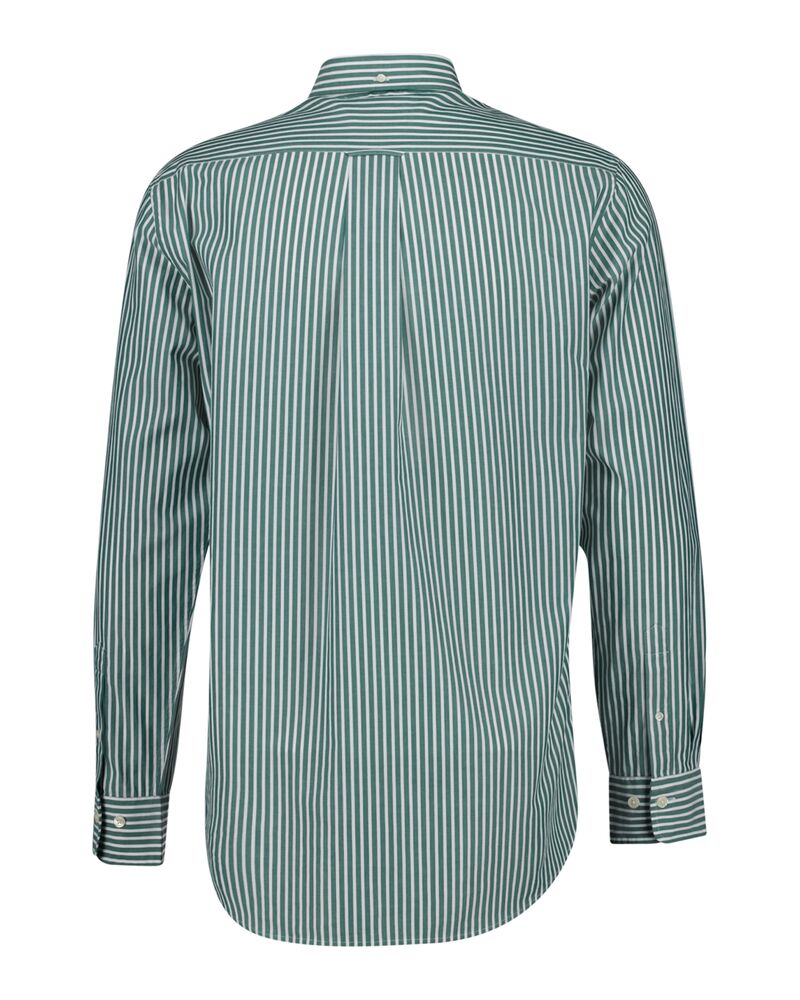 Regular Fit Striped Poplin Shirt Deep Forest Green / S