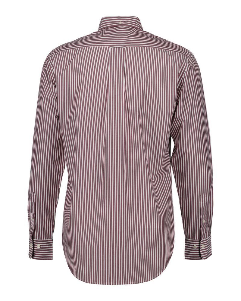 Regular Fit Striped Poplin Shirt Wine Red / S