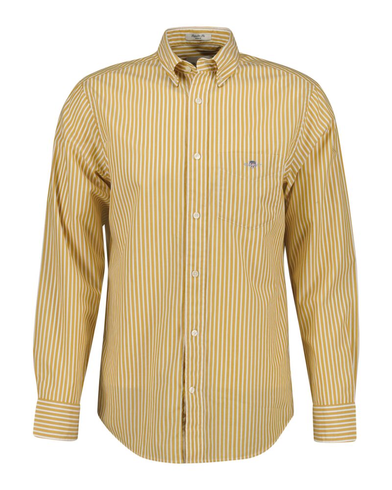 Regular Fit Striped Poplin Shirt Maple Yellow / S