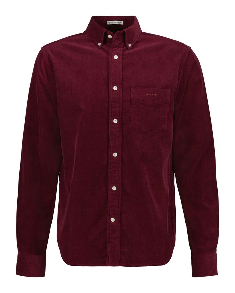 Regular Fit Corduroy Shirt Wine Red / S