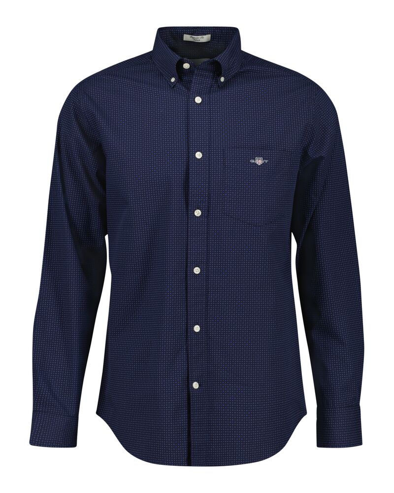 Regular Fit Micro Print Shirt Evening Blue / S