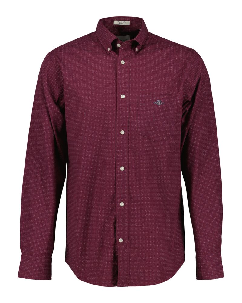 Regular Fit Micro Print Shirt Wine Red / S