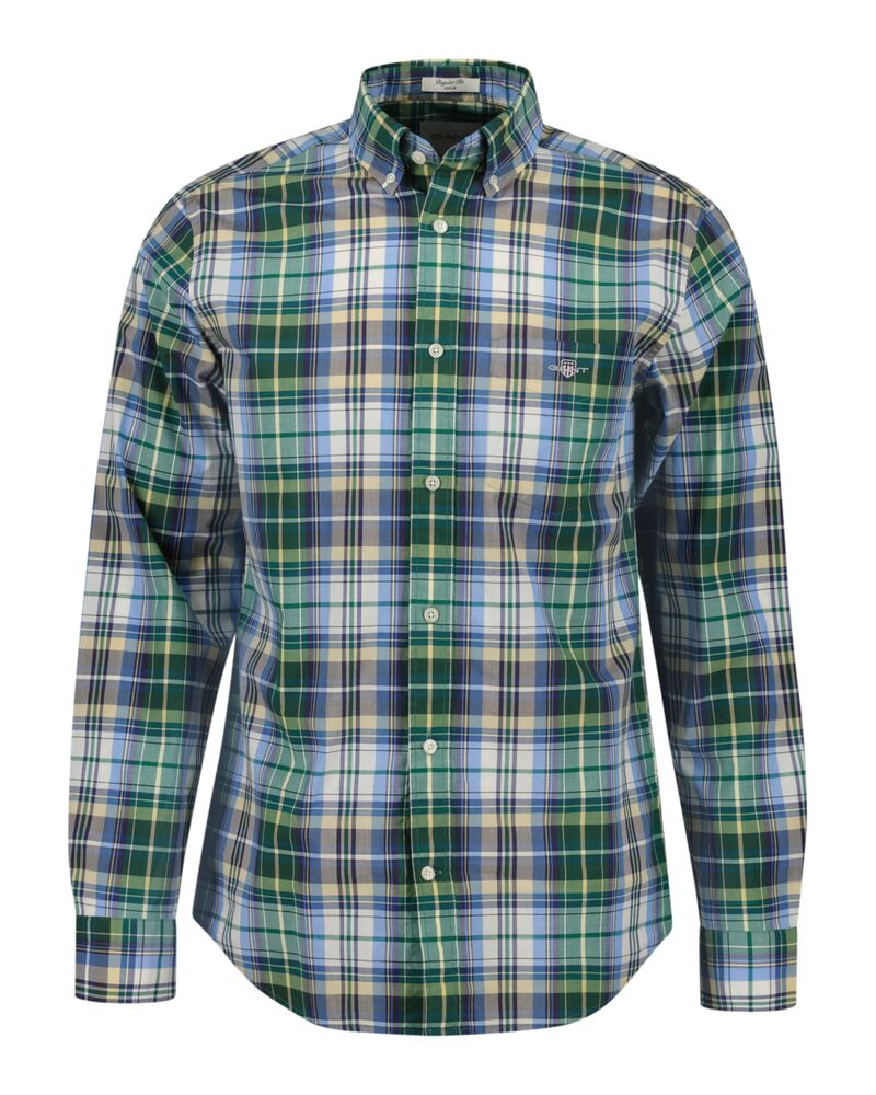 Regular Fit Tartan Checked Poplin Shirt Deep Forest Green / S