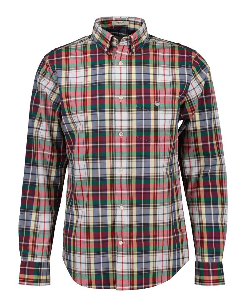 Regular Fit Tartan Checked Poplin Shirt Ruby Red / S