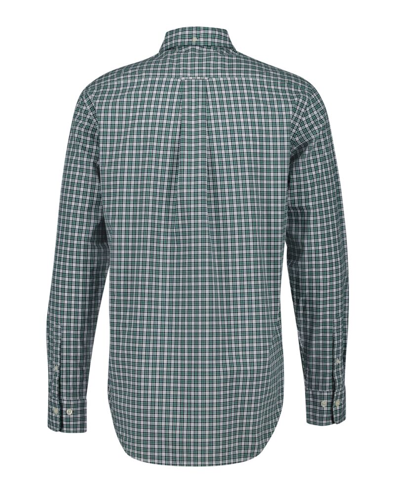 Regular Fit Small Checked Poplin Shirt Deep Forest Green / S