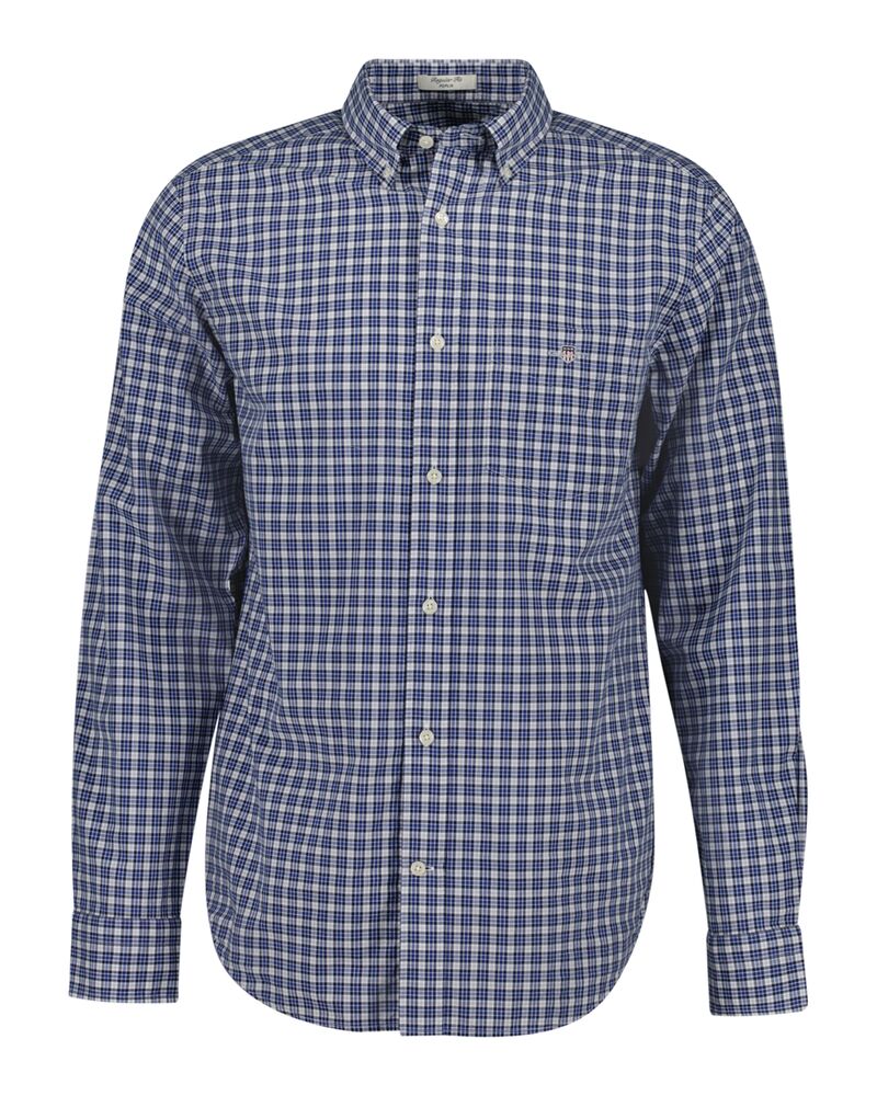 Regular Fit Small Checked Poplin Shirt College Blue / S