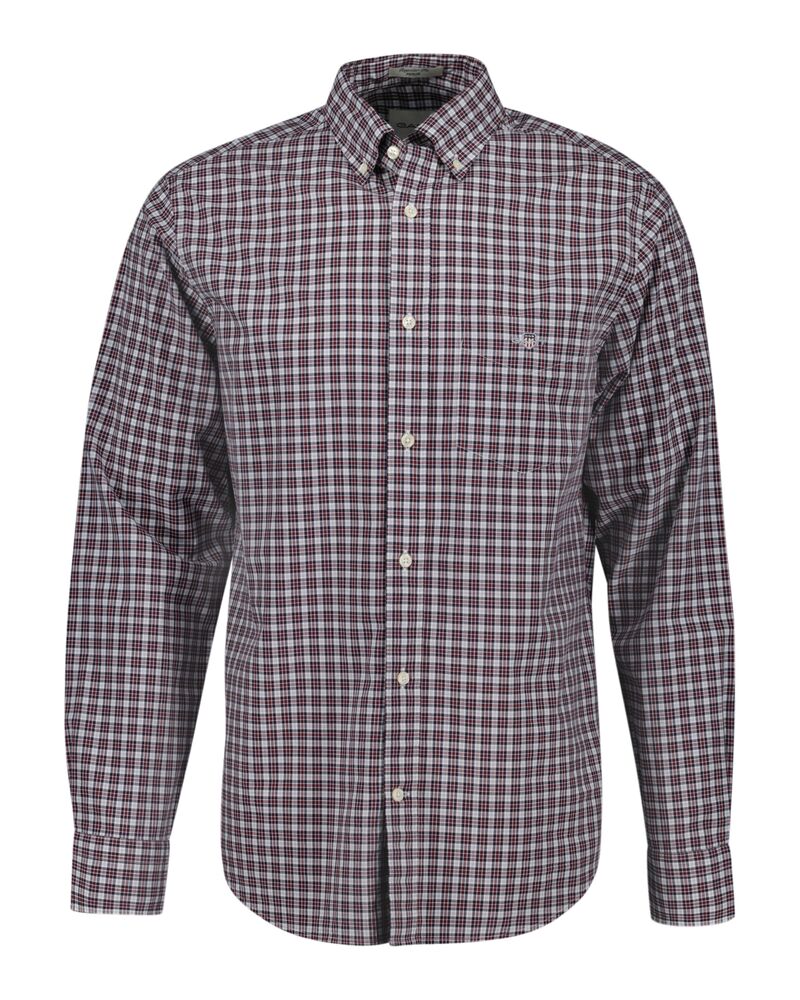 Regular Fit Small Checked Poplin Shirt Plumped Red / S