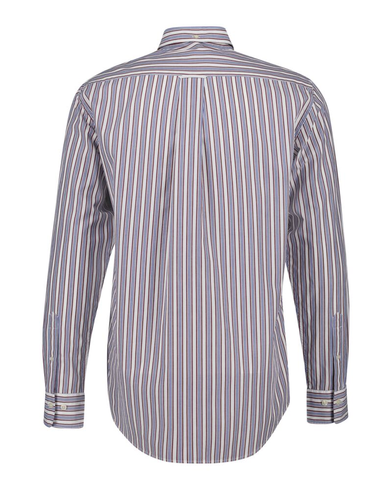 Regular Fit Striped Poplin Shirt Wine Red / S