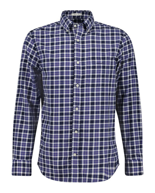 Regular Fit Checked Light Twill Shirt Sailor Navy / S