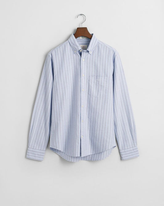 Gant Regular Fit Oxford Stripe Shirt Myosotis Blue / S