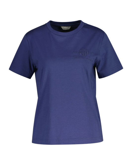 Gant Regular Fit Tonal Shield T-Shirt Dusty Navy / S