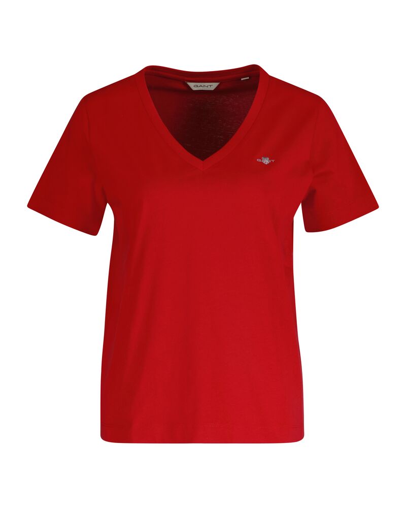 Gant Regular Fit Shield V-Neck T-Shirt Ruby Red / S