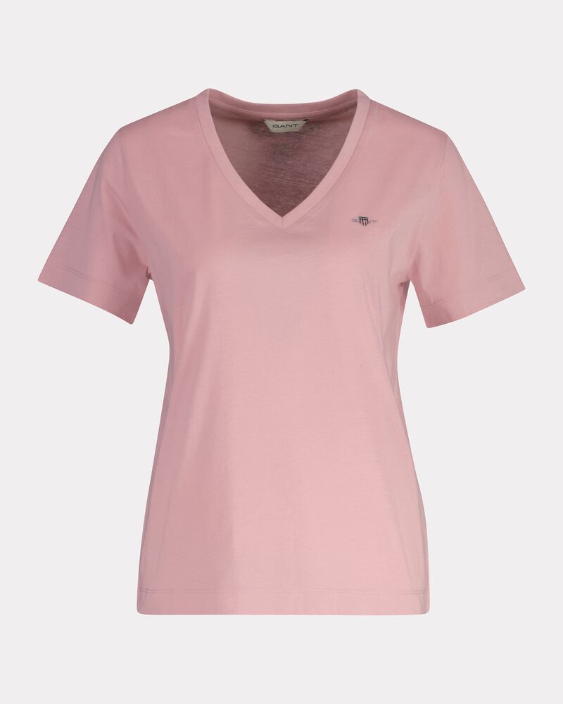 Gant Regular Fit Shield V-Neck T-Shirt Dusty Pink / S