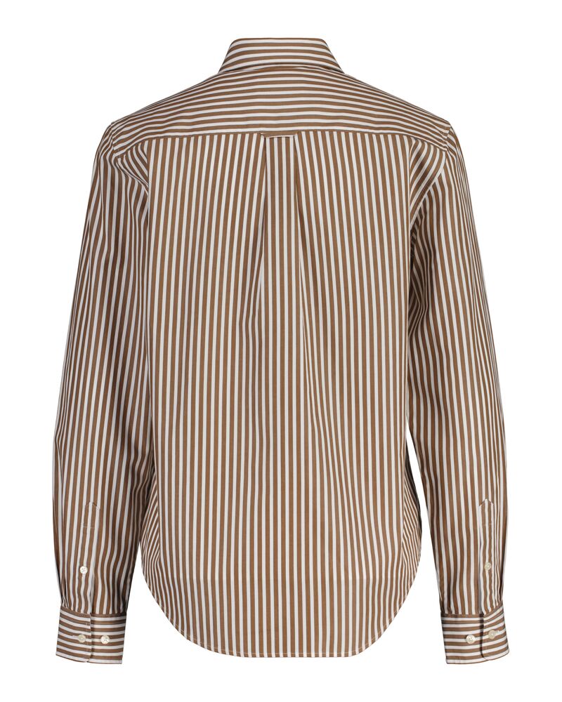 Regular Fit Striped Poplin Shirt Cocao Brown / 32