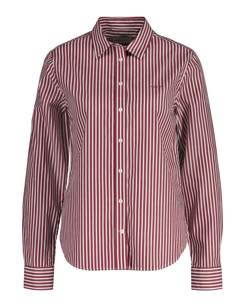 Regular Fit Striped Poplin Shirt Plumped Red / 32