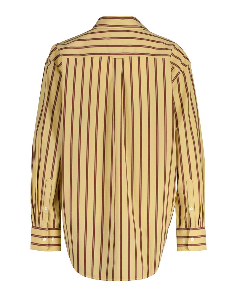 Relaxed Fit Striped Poplin Shirt Burnt Wheat / 32