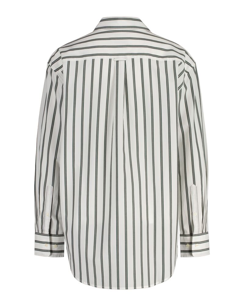 Relaxed Fit Striped Poplin Shirt Deep Forest / 32