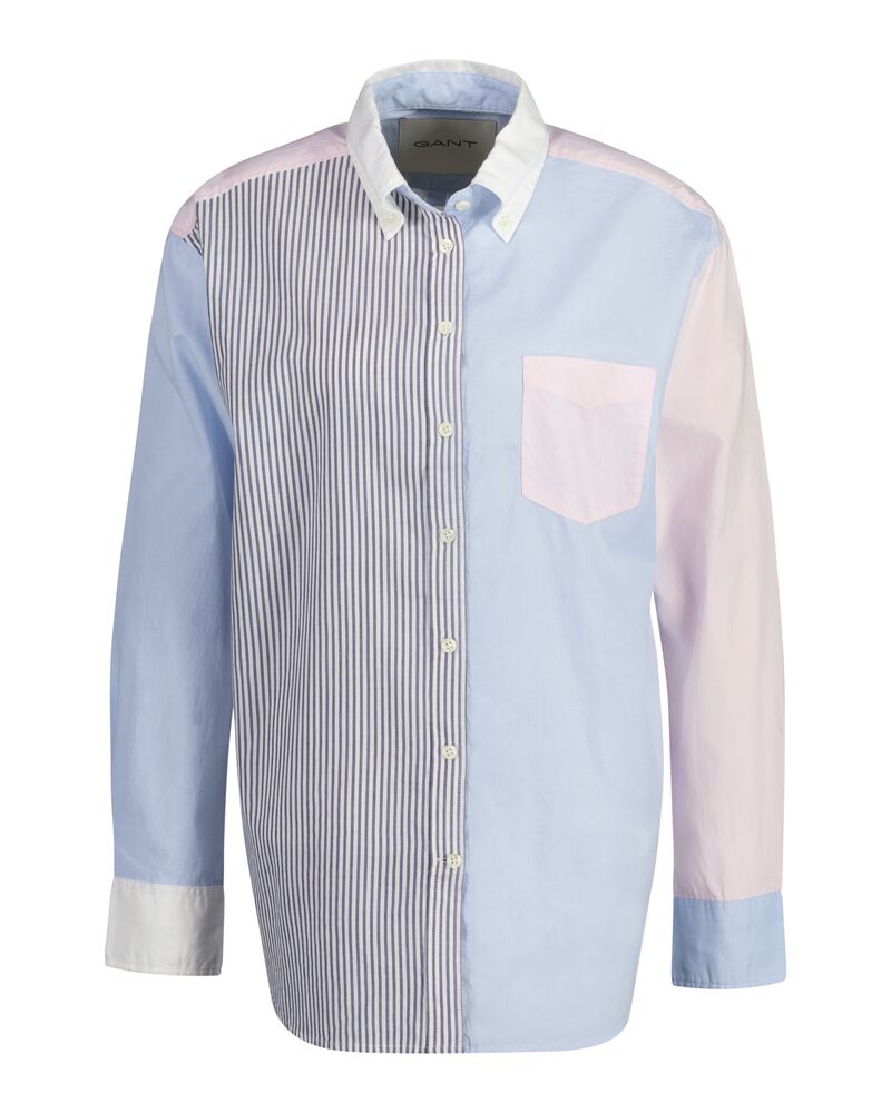 Relaxed Fit Patchwork Shirt Muted Blue / 32