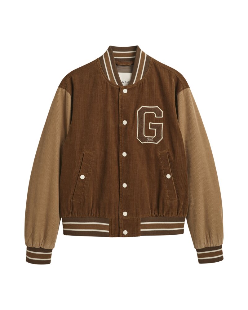 Corduroy Varsity Jacket Cocao Brown / S