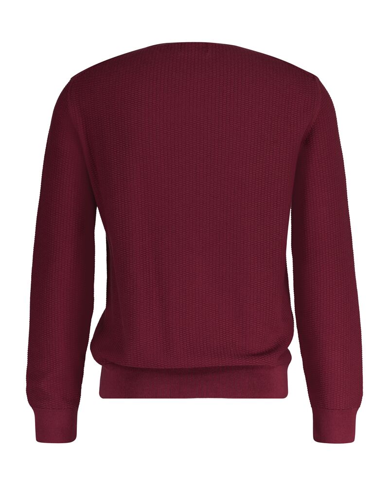 Cotton Micro Textured C-Neck Wine Red / M