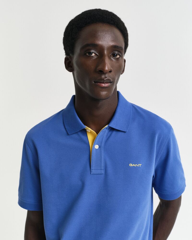 Contrast Piqué Polo Shirt RICH BLUE / S