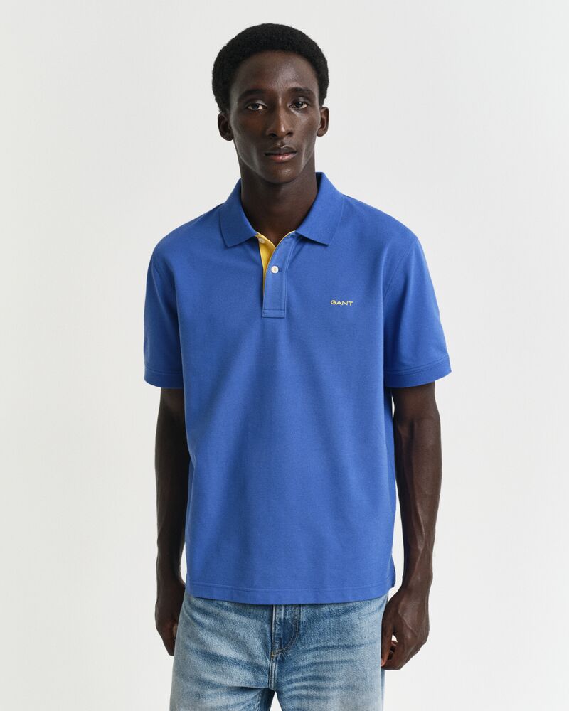 Contrast Piqué Polo Shirt RICH BLUE / S