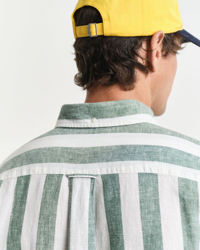 REG COTTON LINEN BOLD STRIPE SHIRT