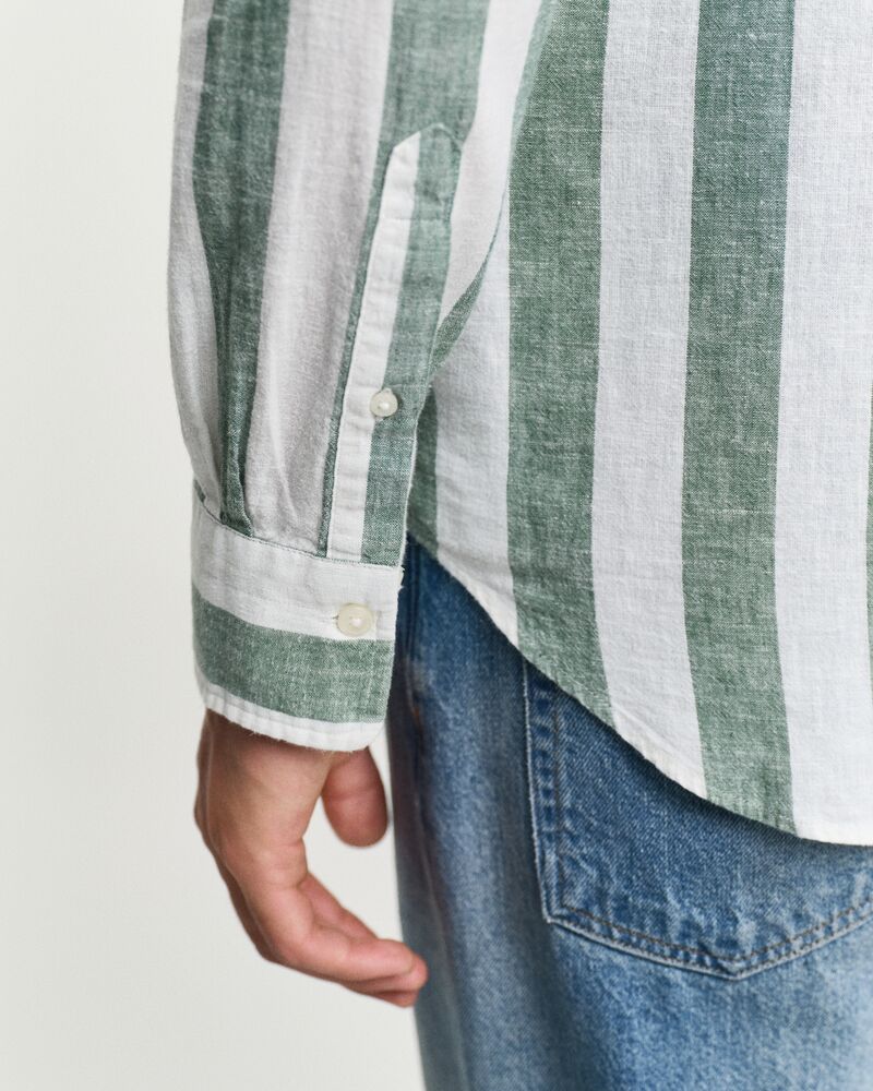 REG COTTON LINEN BOLD STRIPE SHIRT