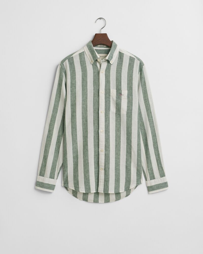 REG COTTON LINEN BOLD STRIPE SHIRT